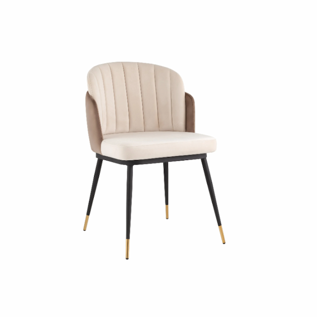 Стул-полукресло Клен Памела сгр177 с мягким сиденьем (вельвет, бежевый/коричневый)