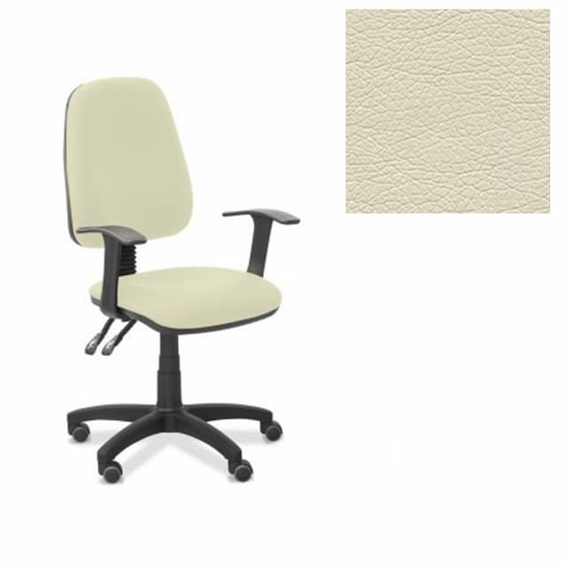 Офисное кресло для персонала Юнитекс Эльза Т экокожа премиум светло-бежевая CN1112