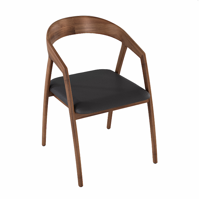 Стул Алсав Бридж AL 102 орех темный/экокожа черная