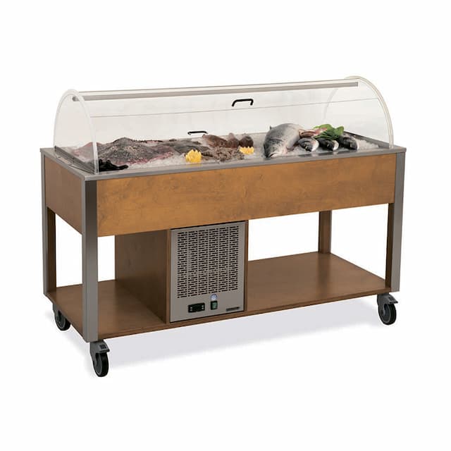 Стол для выкладки "рыбы на льду" MetalCarrelli 6930.4R (дуб)